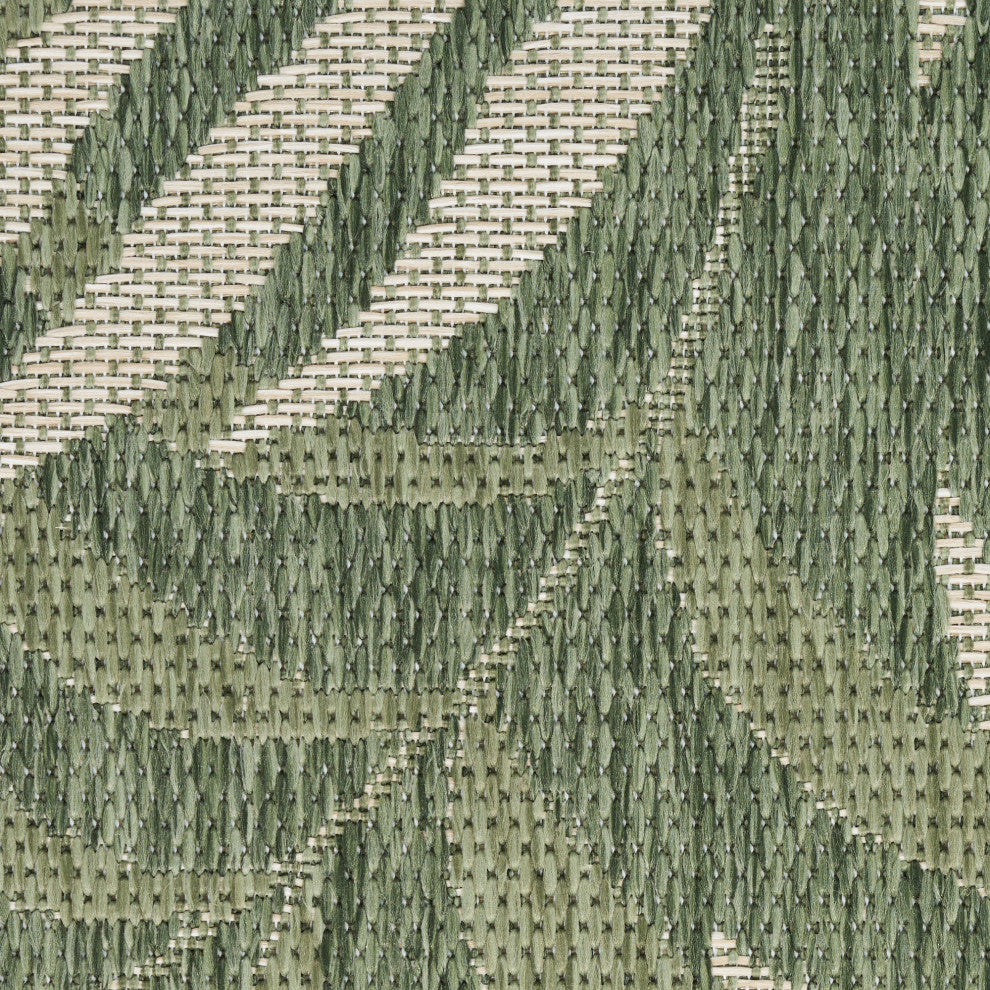 Nourison Garden Oasis 10' x 14' Green Ivory Tropical Rug