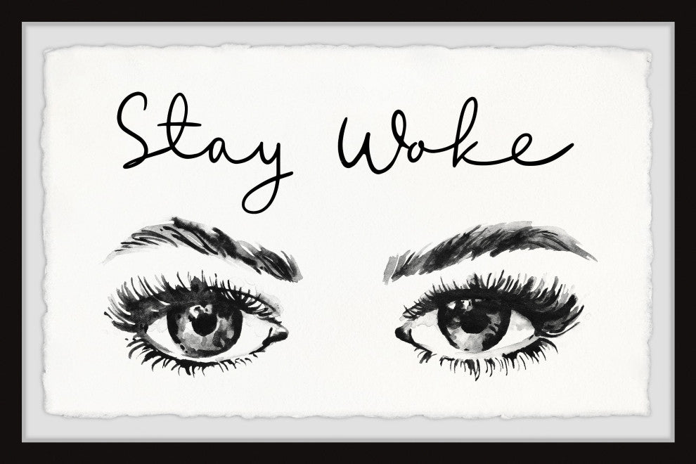 "Stay Woke" Framed Painting Print, 12x8