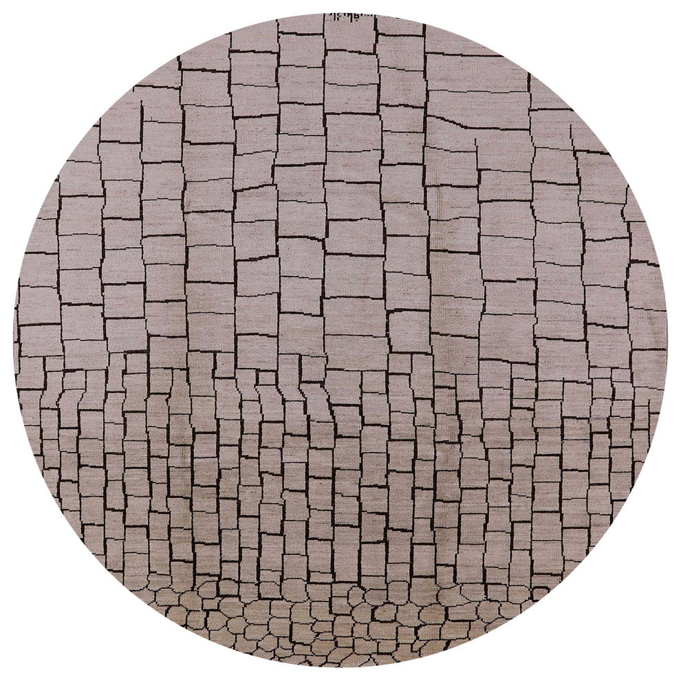 Ahgly Company Indoor Round Mid-Century Modern Area Rugs, 8' Round