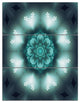 "Green Fractal Flower Mandala Shape" Metal Wall Art, 3 Panels, 28"x36"