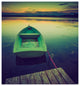 Boat and Wooden Pier in Lake, Boat Canvas Art Print, 30"x40"