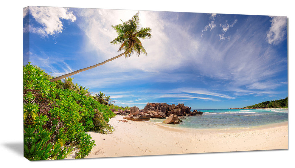"Beautiful Beach at La Digue Seychelles" Canvas Print