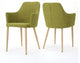 GDF Studio Serra Mid Century Fabric Dining Chairs, Set of 2, Green/Dark Brown