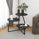 LeisureMod Hazelton End Table Manufactured Wood Top and Steel Base, Black