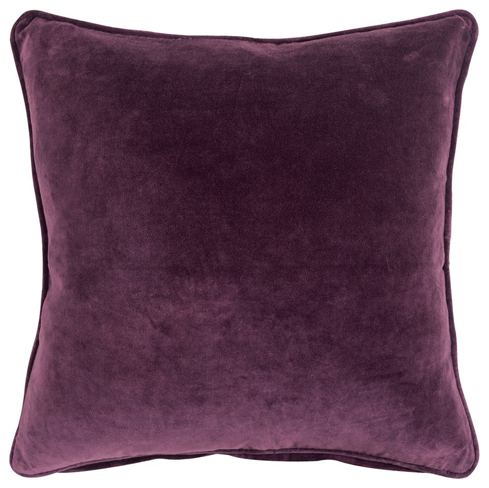 Plum Solid Luxurious Modern Throw Pillow