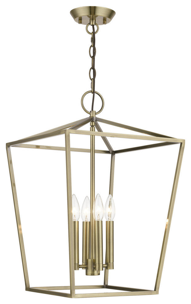 Devone 4 Light Antique Brass Chandelier