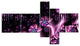 Purple Radiance of Starry Sky, Abstract Wall Art Canvas, 60"x32", 5 panels