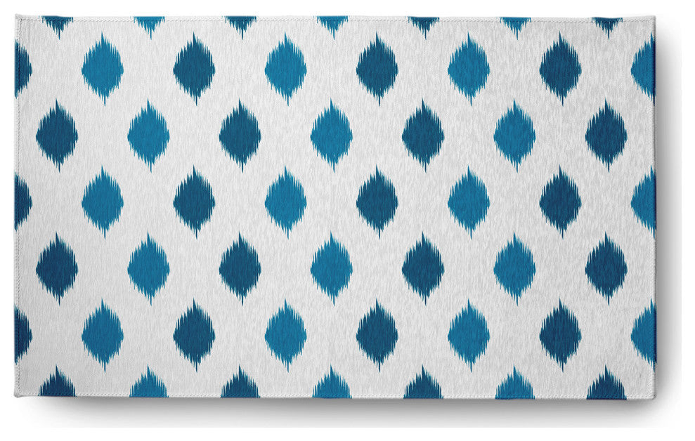 Ikat Dot Stripes Soft Chenille Area Rug, Teal, 3'x5'