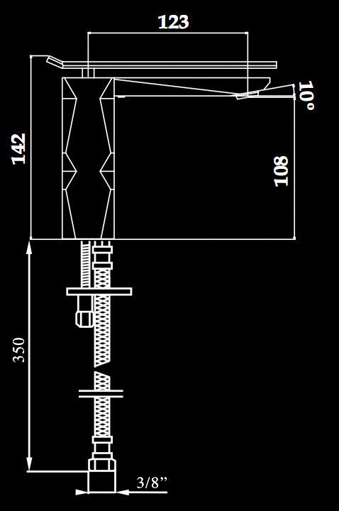 Ikon Polished Chrome High End Bathroom Faucet, White, Without pop-up drain