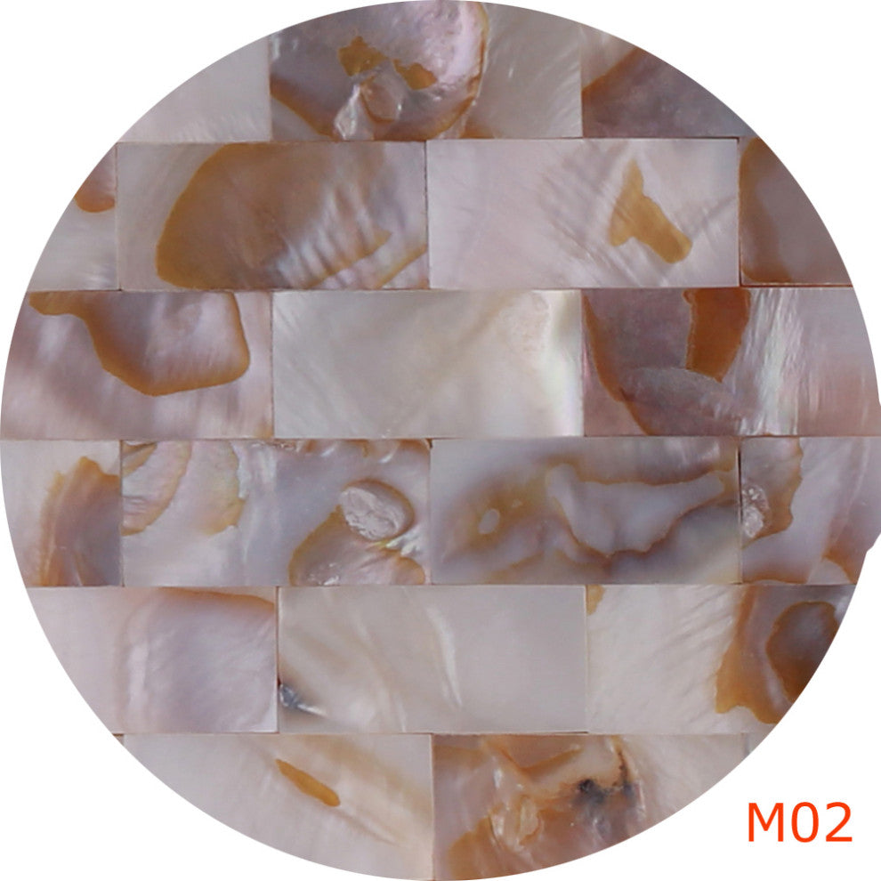 M02  Walls Tile Mother Of Pearl Shell Backsplash Tile I-Shape Rectangle Decor