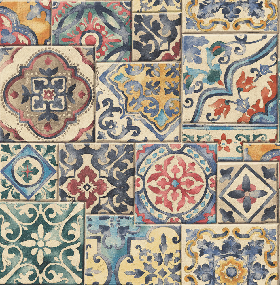 Marrakesh Tiles Multi Mosaic Wallpaper, Bolt
