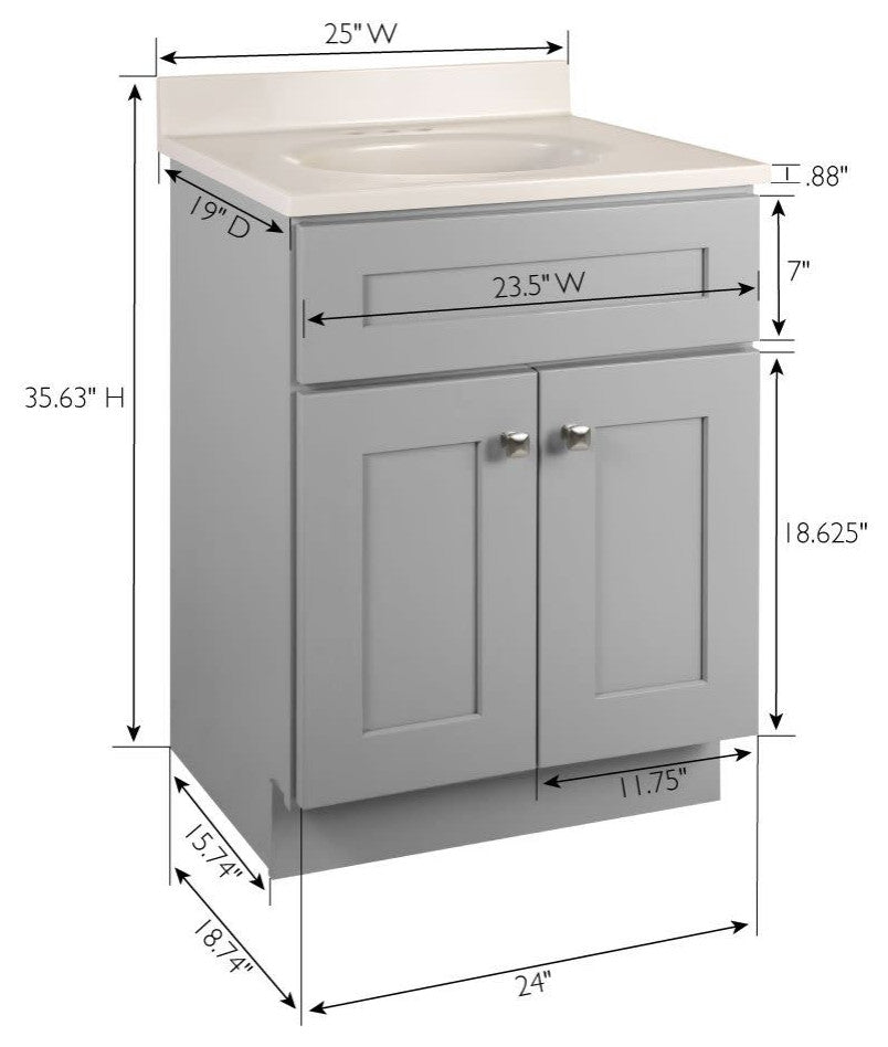 Design House 597534 Brookings 25" - Gray