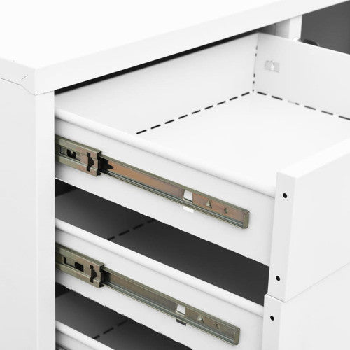 vidaXL Office Cabinet White 40.2" Steel Office File Storage Cabinet Furniture