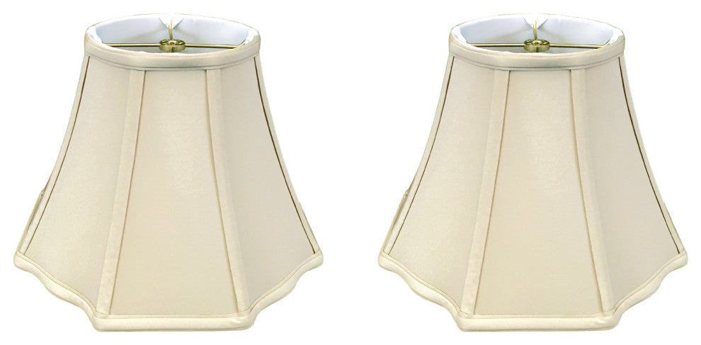 Royal Designs Flare Bottom Outside Corner Scalloped Basic Lamp Shade, Beige, Bei