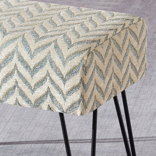 Arusha Jacquard Chenille Ottomans, Light Blue, 19"x13"x7"