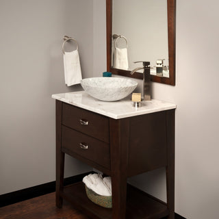 Carrara White Marble Vessel Sink