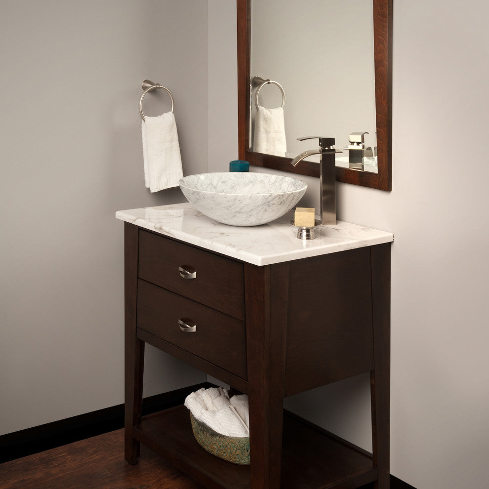 Carrara White Marble Vessel Sink