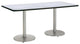 KFI Mode 42" x 84" Conference Table Grey Round Silver Base Standard Height