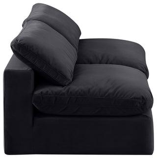 Comfy Upholstered Modular Sofa, Black, 2-Piece: 2 Armless Chair, Velvet