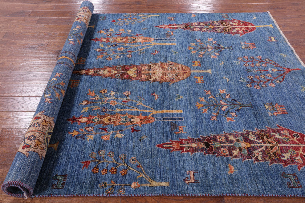5' 9" X 8' 4" Persian Gabbeh Tribal Handmade Wool Rug Q5316