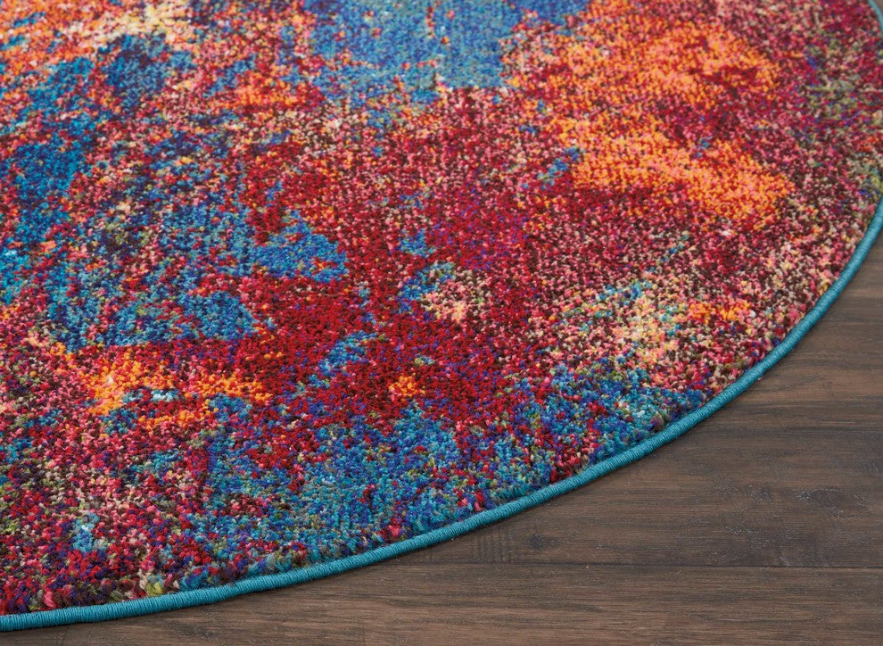 Nourison Celestial 7'10" Round Atlantic Modern Indoor Area Rug