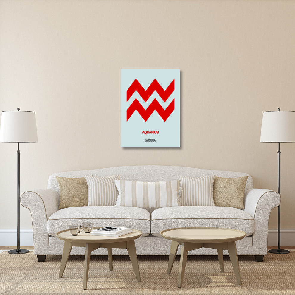"Aquarius Zodiac Sign Red" Fine Art Print