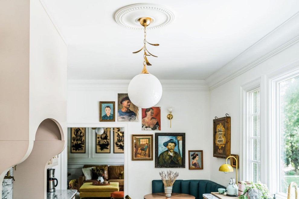 1 Light Pendant, Vintage Gold Leaf