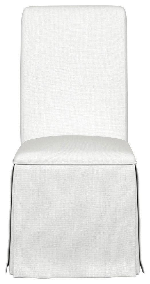 Shawna Upholstered Skirted Side Chair White, Set of 2