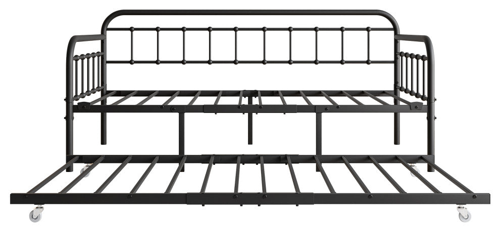 Gewnee Twin Size Metal Daybed Frame with Trundle