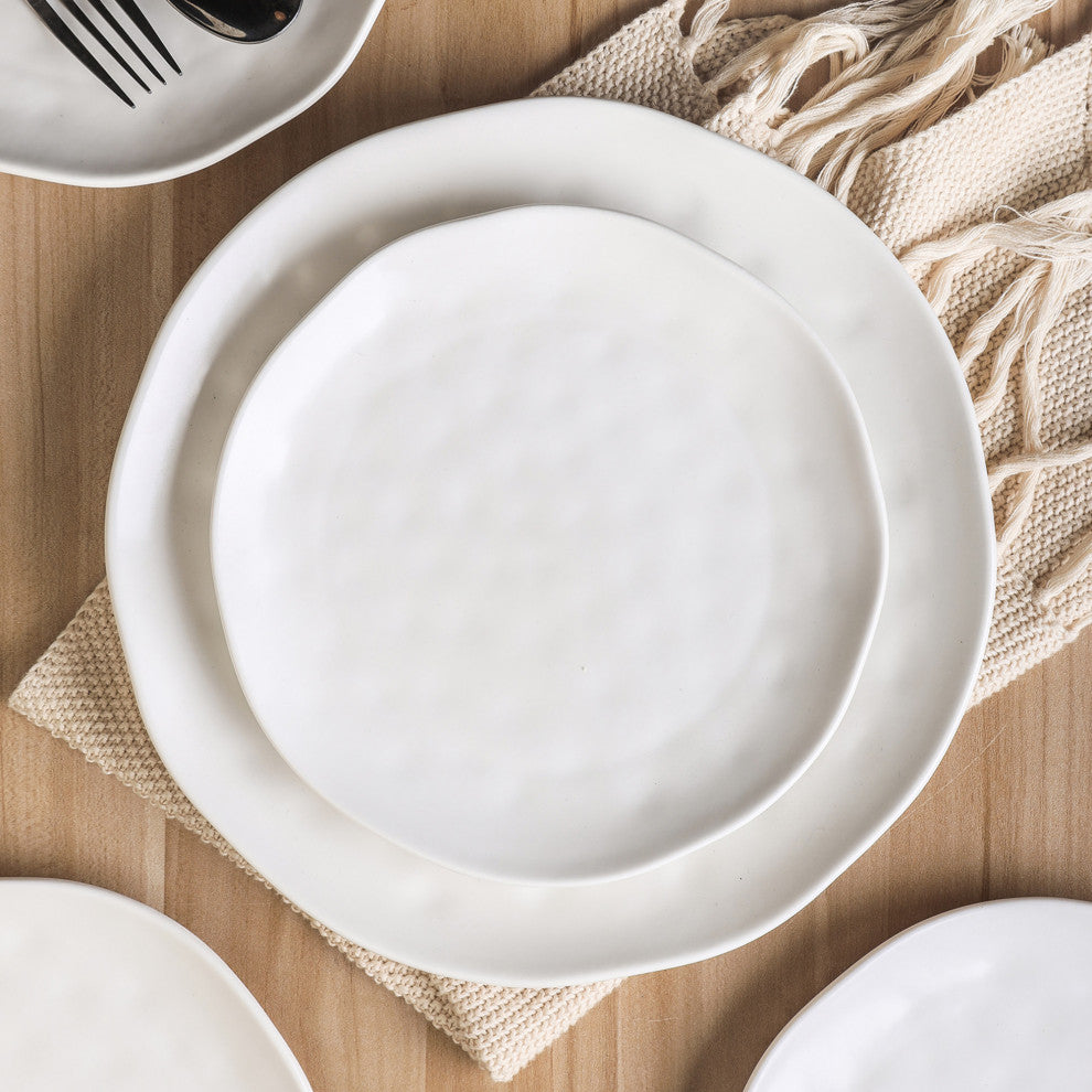 Stone Lain Ivy Porcelain 24 Piece Dinnerware Set, White