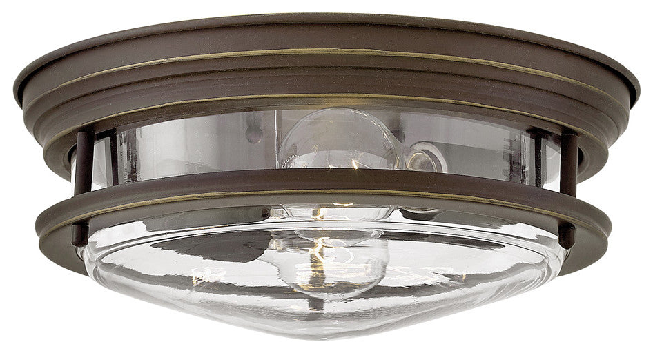 Hinkley Hadley Small Flush Mount, Oil Rubbed Bronze With Clear Glass