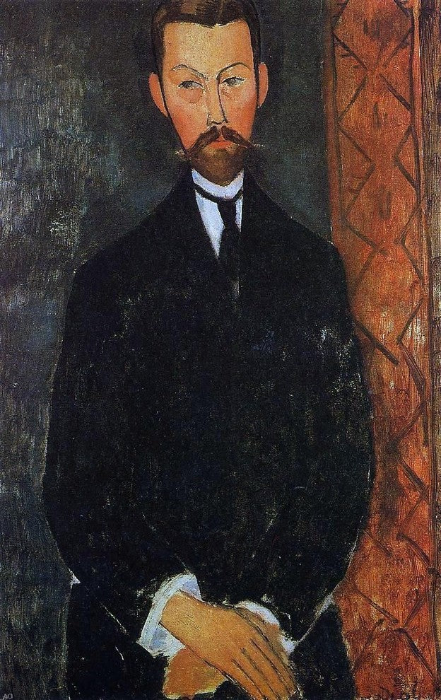 Amedeo Modigliani Portrait of Paul Alexander, 18"x27" Wall Decal
