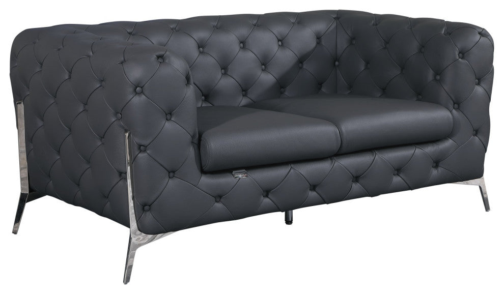 Angelica Italian Leather Loveseat, White