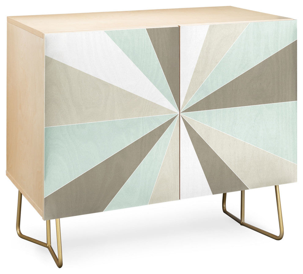 Deny Designs Champagne Credenza, Birch, Gold Steel Legs