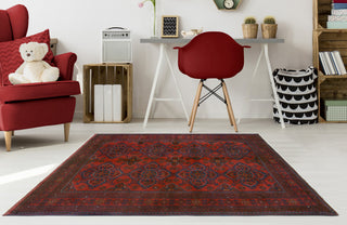 Khal Mohammadi Muzaffer Red/Navy Rug, 4'9x6'7