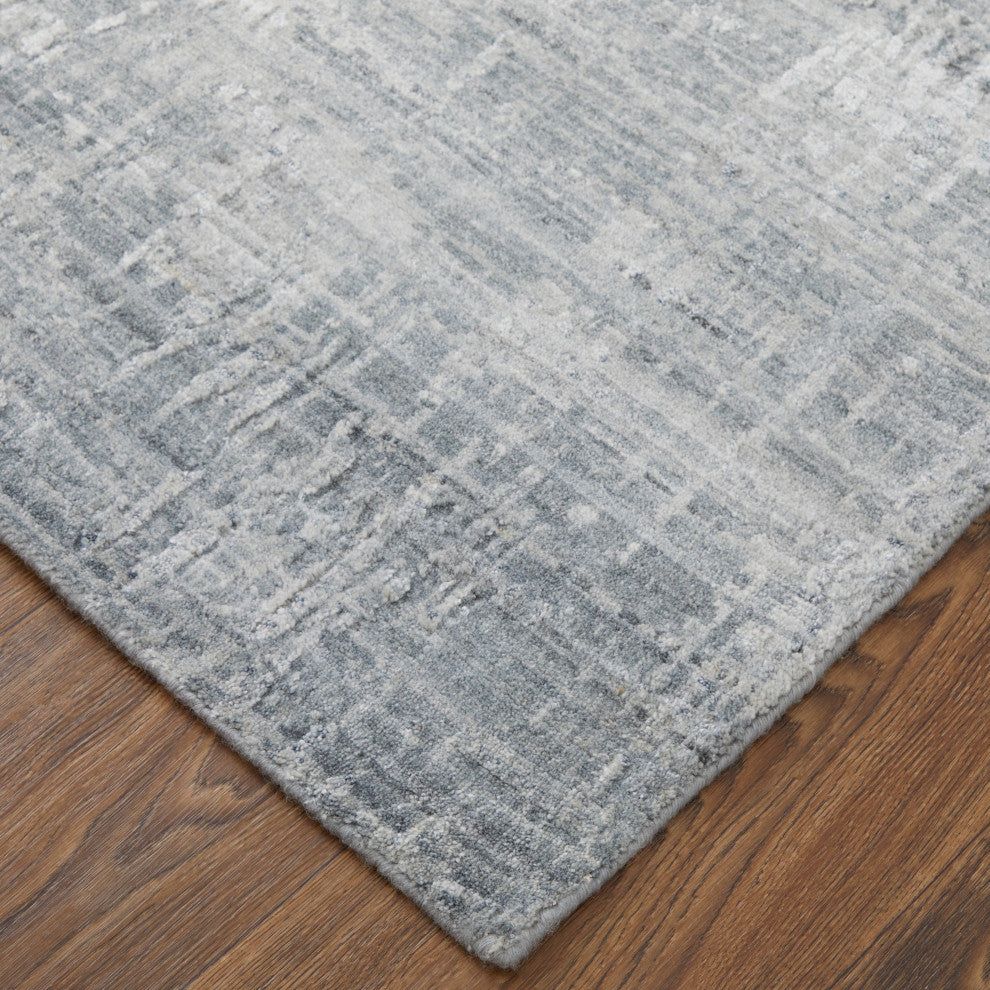 Kinton Modern Abstract, Blue/Silver, 2'6"x8' Runner