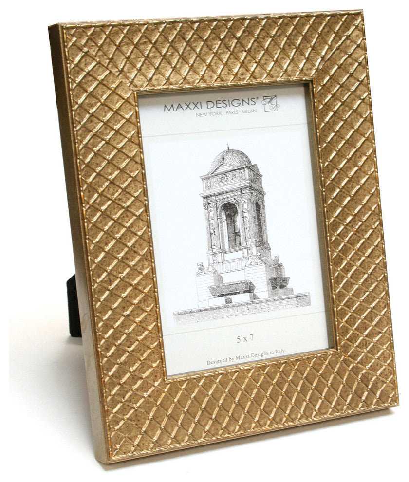 Ravenna Frame, Gold And Argyle Pattern, 8"x10"