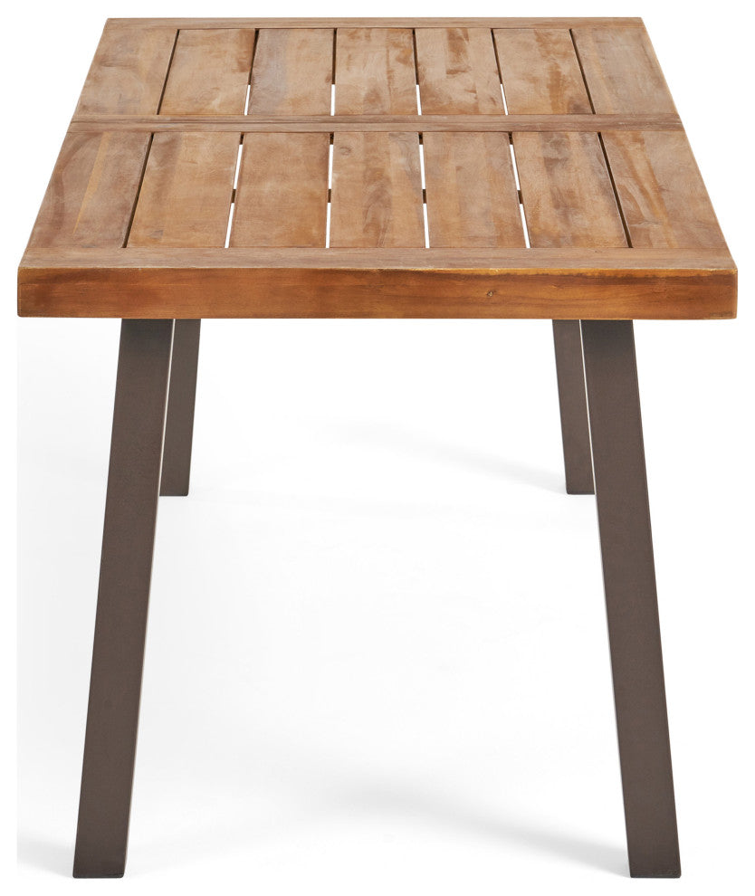GDF Studio Spanish Bay Teak Finish Acacia Wood Dining Table