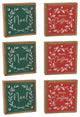Holiday Sentiment Sign With Faux Leather Accent, 6-Piece Set