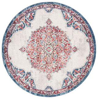Safavieh Brentwood Bnt867A Rug, Ivory/Red, 6'7"x6'7" Round