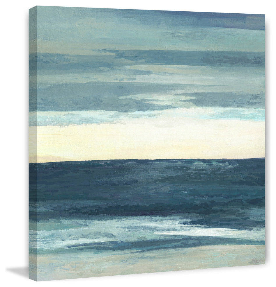 "Deep Blue Waves" Painting Print on Wrapped Canvas, 18"x18"