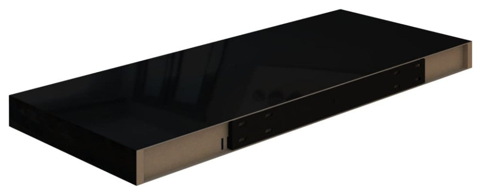 vidaXL Wall Shelf Floating Shelf Display Shelf Wall Mounted High Gloss Black