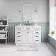 Hartford 48" Single Sink Marble Countertop Bath Vanity, White, Vanity With Gooseneck Faucet