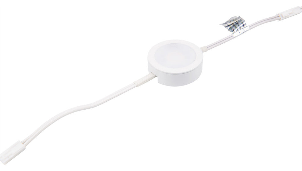 LED Puck Light, White, Double 6" Lead Wire