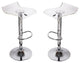 Clear Acrylic Contemporary Adjustable Barstool, Set of 2