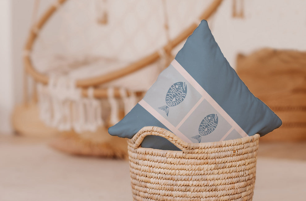 14x20" Beach House  Nautical Decorative Indoor Pillow, White