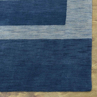 HAND KNOTTED LOOM WOOL ECO-FRIENDLY AREA RUGS-Rectangle,Blue,Contemporary, [Rectangle] 3'x5'