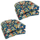 19" U-Shaped Patterned Tufted Dining Chair Cushions, Set of 4, Telfair Peacock