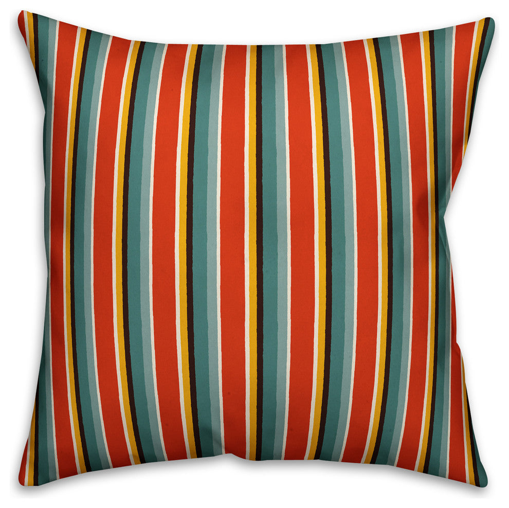 Stripes, Red Throw Pillow, 18"x18"