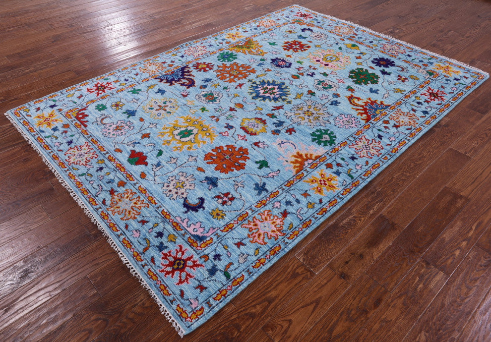 6' 3" X 9' 2" Turkish Oushak Handmade Wool Rug - Q13342